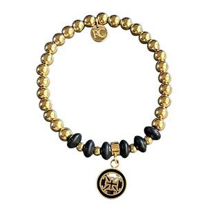 Rustic Cuff Silicone and Stainless Stretch Logo Bracelet